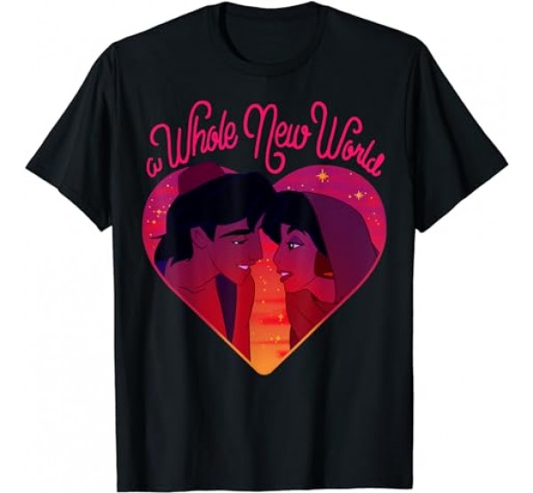 Disney Aladdin Whole New World Jasmine Heart Graphic T-Shirt T-Shirt Disney Aladdin Whole New World Jasmine Heart Graphic T-Shirt T-Shirt